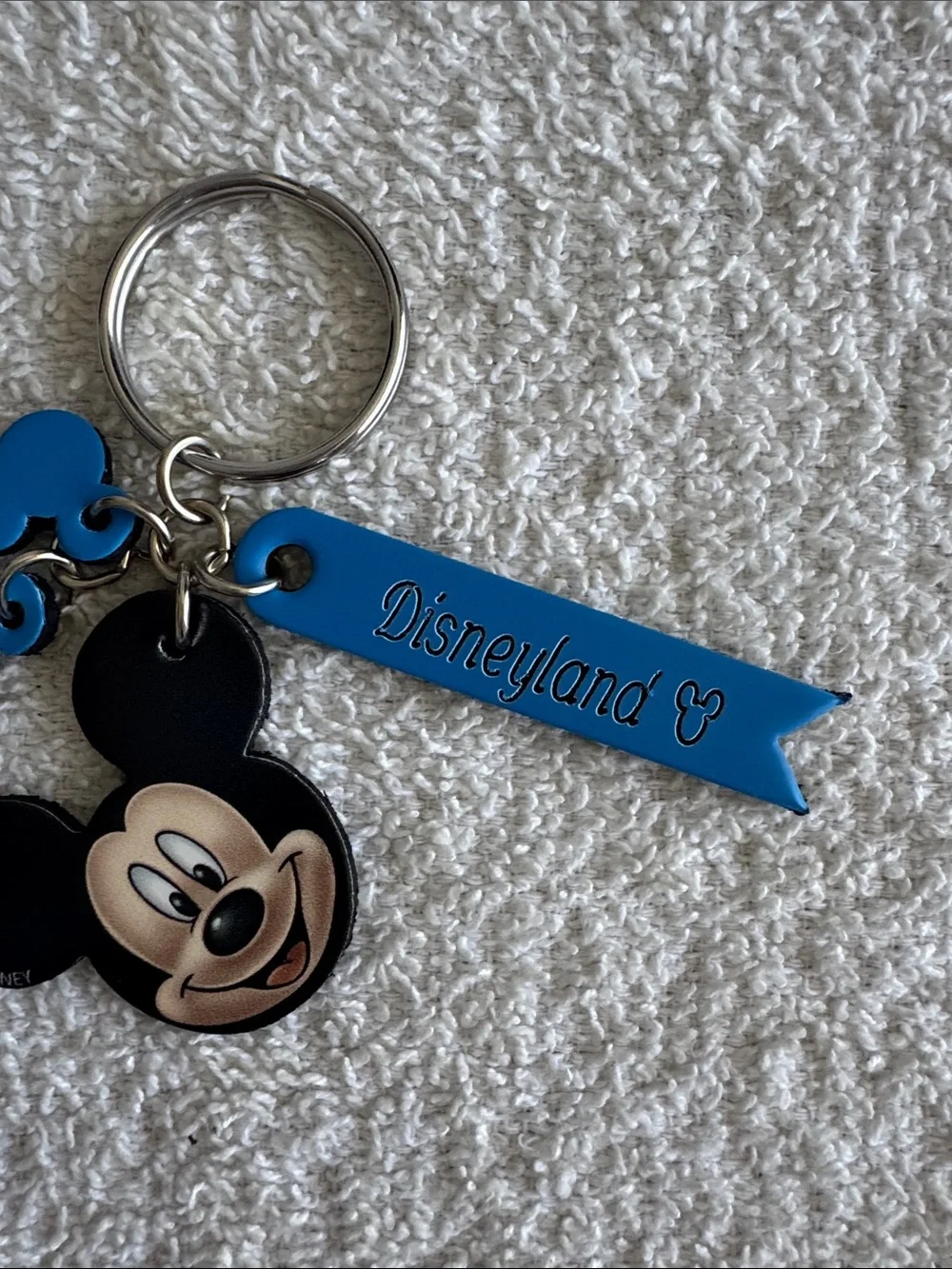 Disney Mickey Mouse Black and Blue Disneyland Leather Keychain Bag Charm